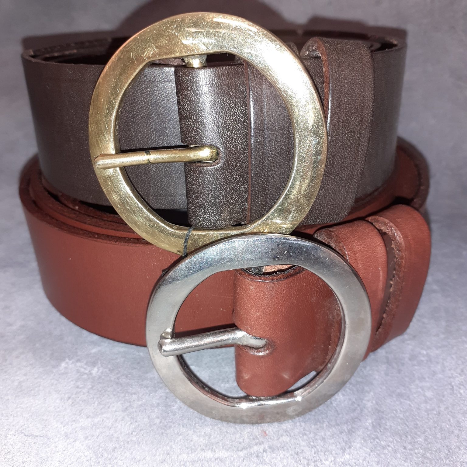 Top Quality Leather Waist Belt (Round Buckle) in S, M & L John Dick